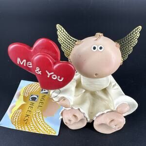 Vtg Angel Cheeks Kirk Kritters Valentine Day Figurine Me & You Springy Hearts